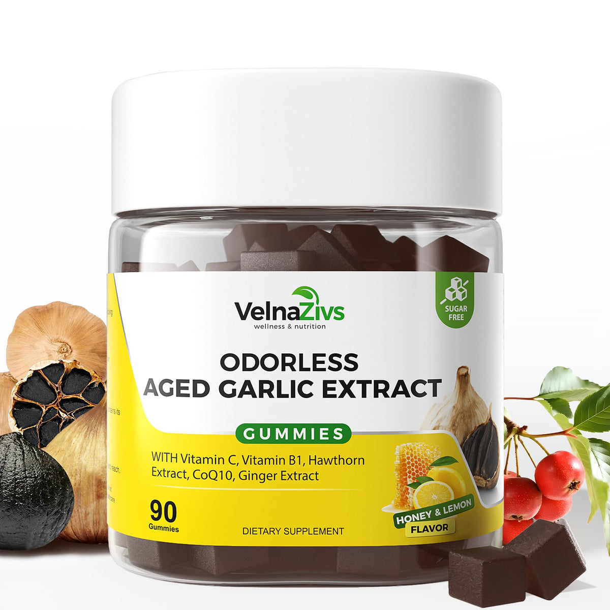 Aged Garlic Extract Gummies for Circulation Support - with CoQ10 and Hawthorn Berry