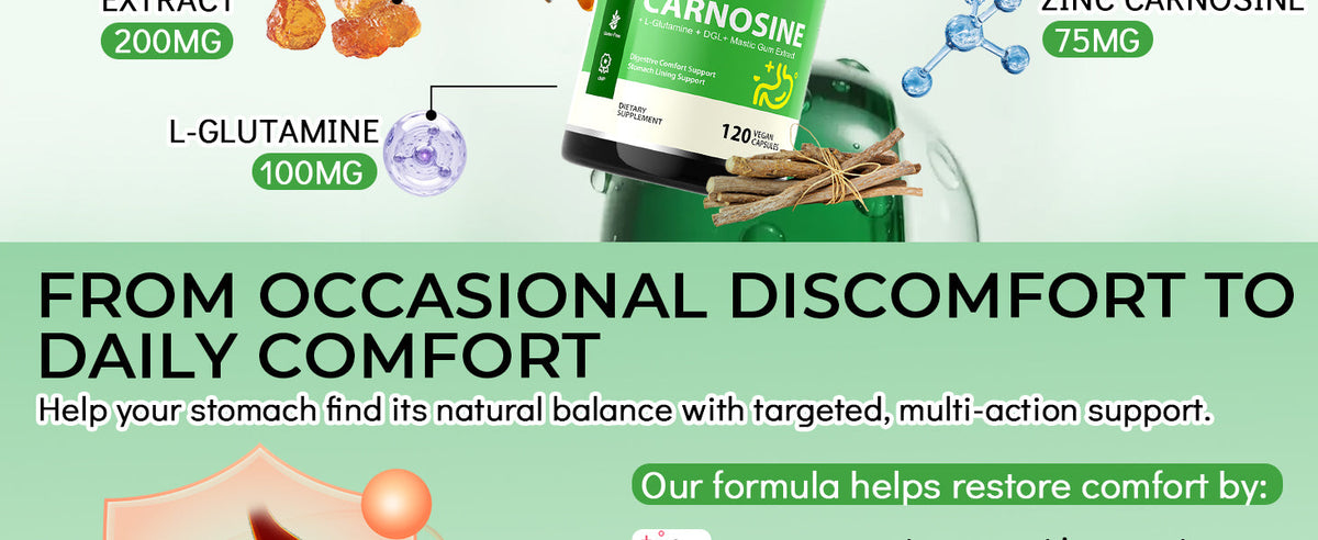 Zinc Carnosine and Mastic Gum Capsules - Stomach Lining and Gut Barrier Support - Product scene 4