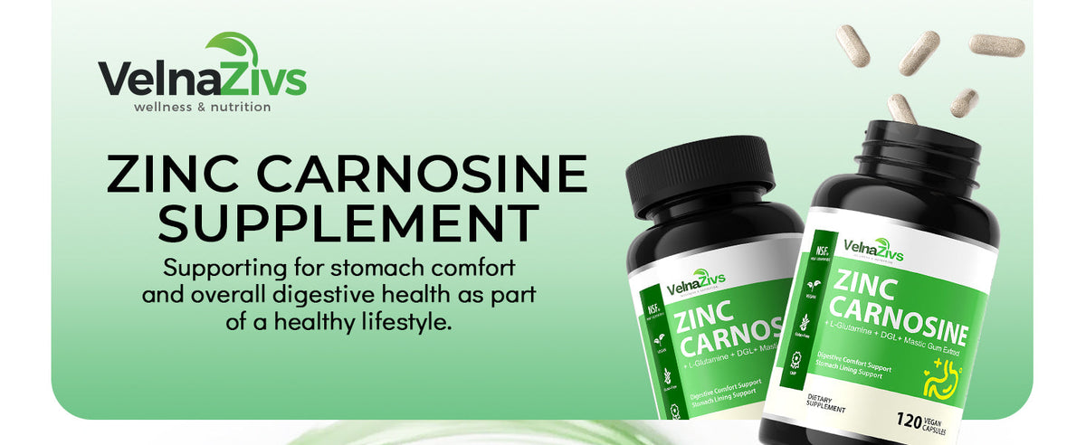 Zinc Carnosine and Mastic Gum Capsules - Stomach Lining and Gut Barrier Support - Product scene 1